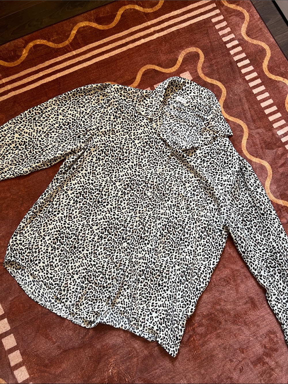 POL Cheetah Print Oversized Button Up